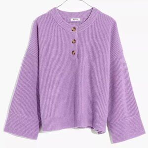 Madewell Cashmere Wool Ribbed Knit Chunky Sweater Exotic Lavender Purple M $158
